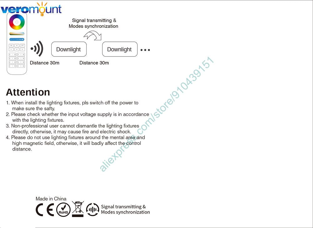MiBoxer FUT068 6W Smart RGB+CCT Downlight with Driver AC 110V 220V 2.4G Wireless RF Remote WiFi APP Alexa Google Voice Control