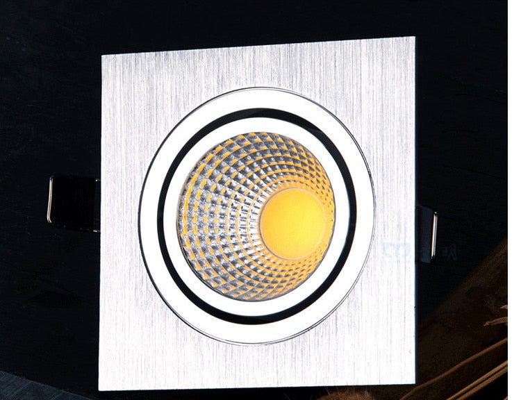 LED Square COB Downlight Dimmable AC 85-265V 7W 9W 12W Recessed Led ceiling lamp Spot light Bulbs Indoor Lighting