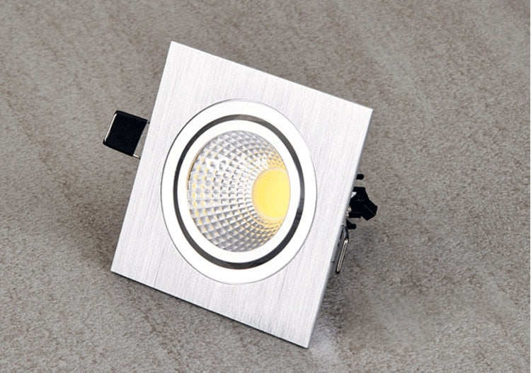 LED Square COB Downlight Dimmable AC 85-265V 7W 9W 12W Recessed Led ceiling lamp Spot light Bulbs Indoor Lighting