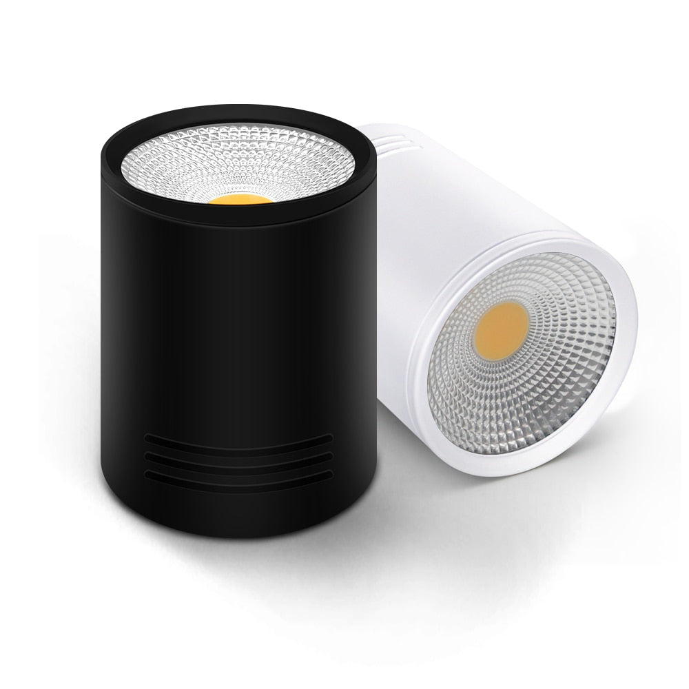 DBF High Bright Epistar COB LED Surface Mounted Downlight Dimmable 3W 5W 7W 10W 12W 15W Ceilling Spot Lamp White/Black Housing