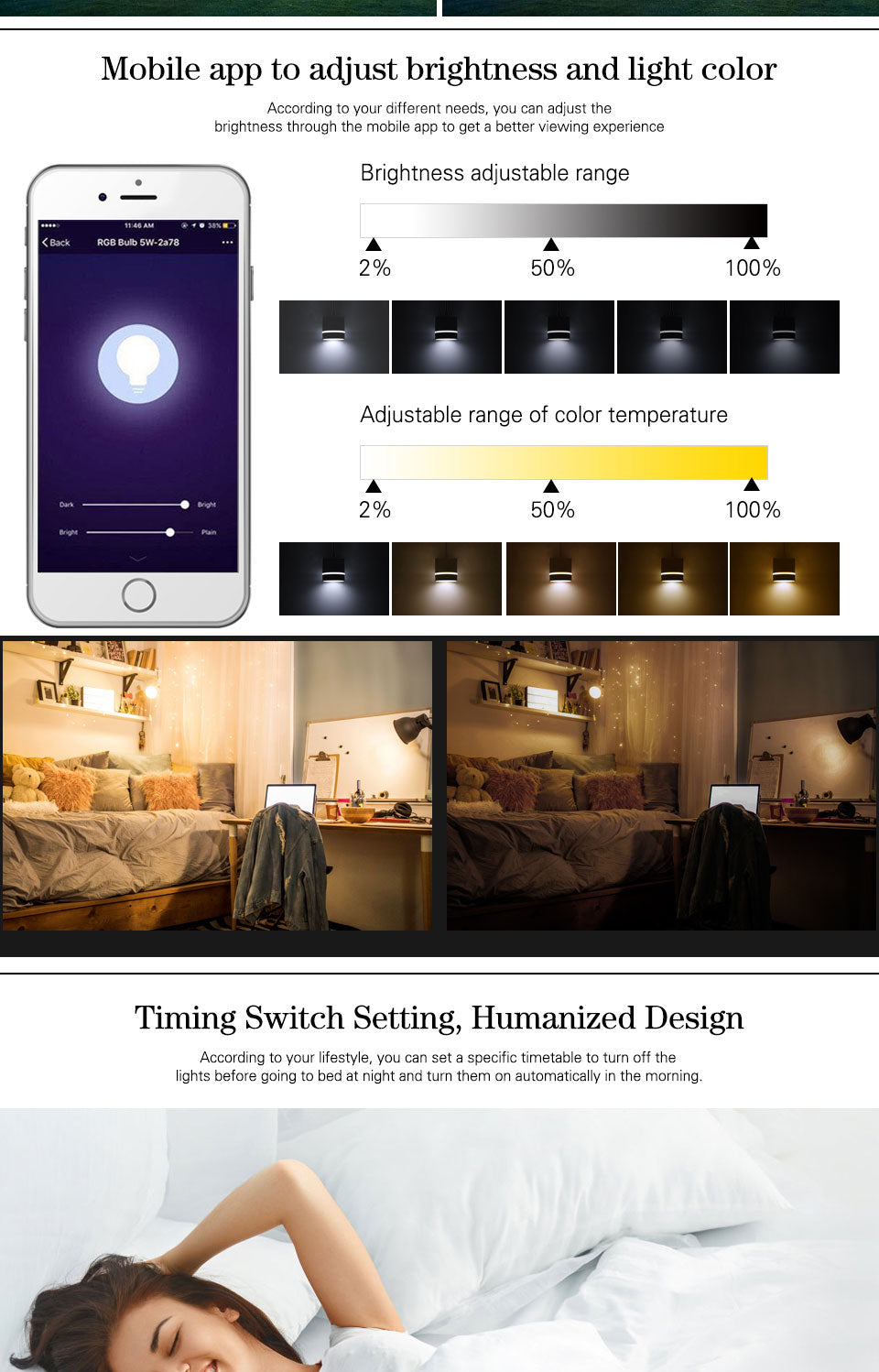 Modern LED Downlight Smart 2.4GHZ chandelie WIFI living room, 9W bedroom Kitchen RGB Warm Cool light Work with TUYA Google Home