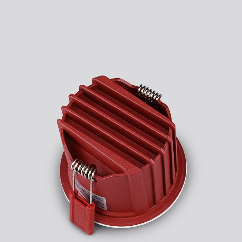 Frameless Anti Glare Lens COB Recessed Downlight dimmable 9W 12W Round LED Ceiling Spot Light 220/110VBedroom Picture Background