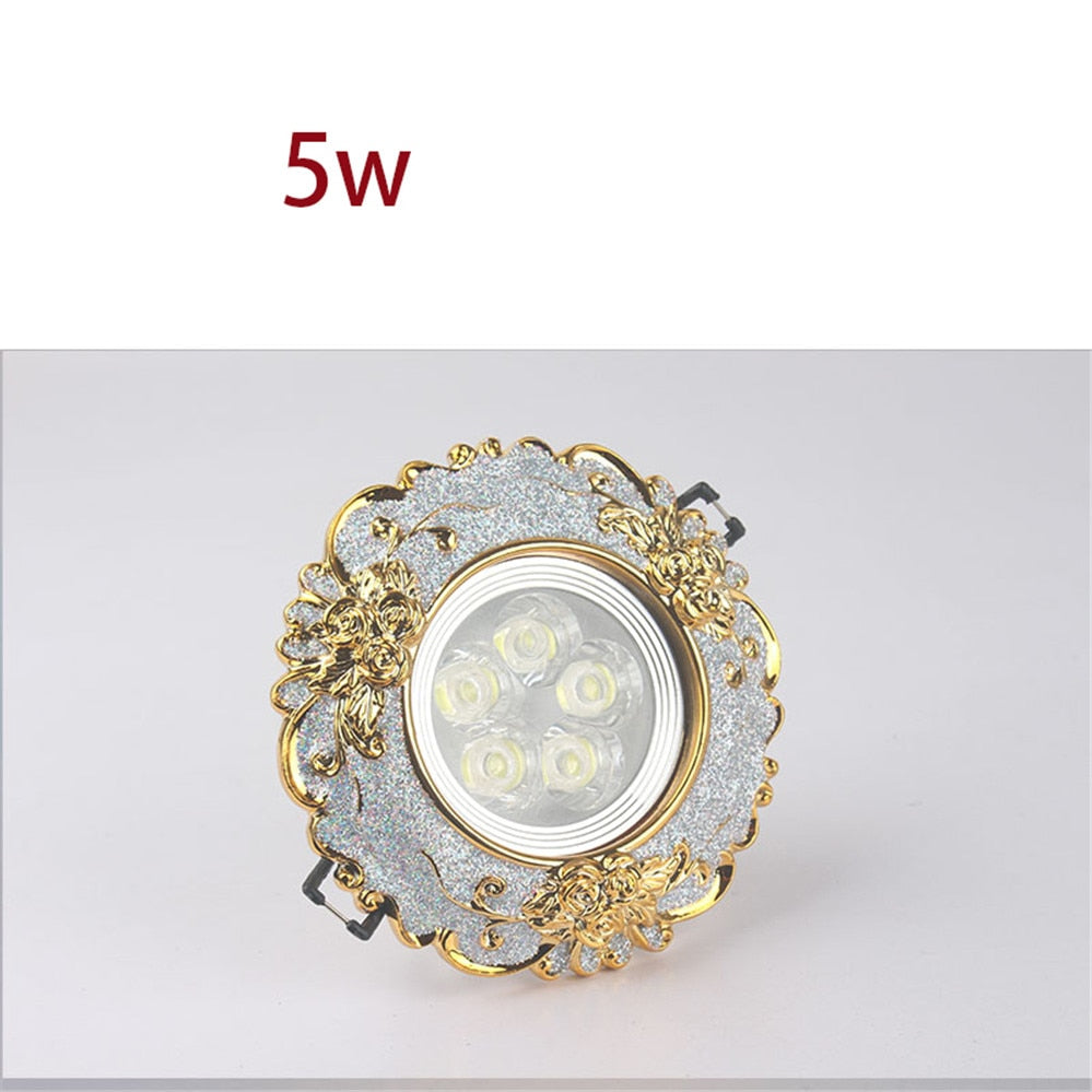 European Luxury Resin Gold Garland Ceiling Lamp 7.5 Cm Hole Living Room Tv Background Wall Indoor Decoration Embedded Spotlights Round