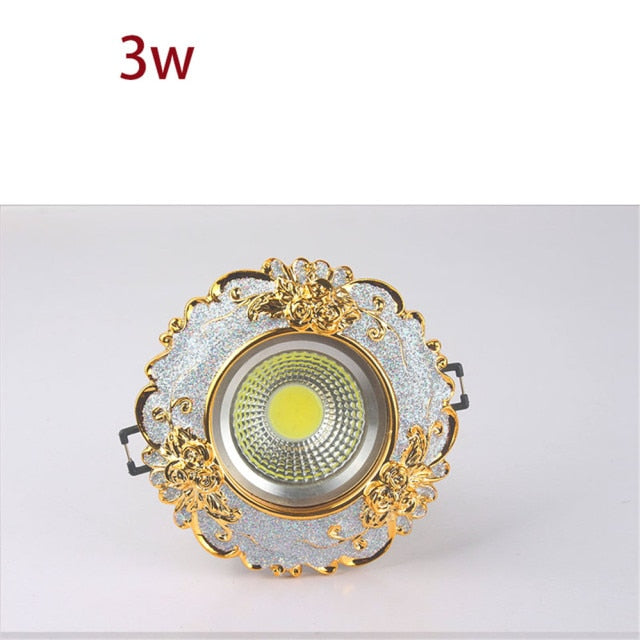 European Luxury Resin Gold Garland Ceiling Lamp 7.5 Cm Hole Living Room Tv Background Wall Indoor Decoration Embedded Spotlights Round