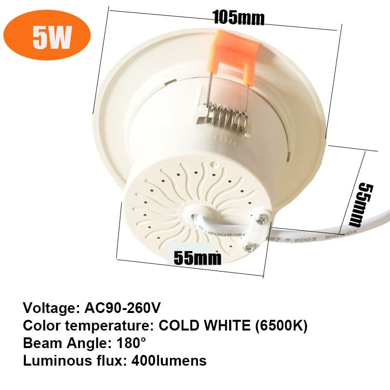Radar Motion Sensor LED Downlight 5W 7W Round Recessed Led Bulb 110/220V Radar Sensor Light for Indoor Aisle Corridor Verandah