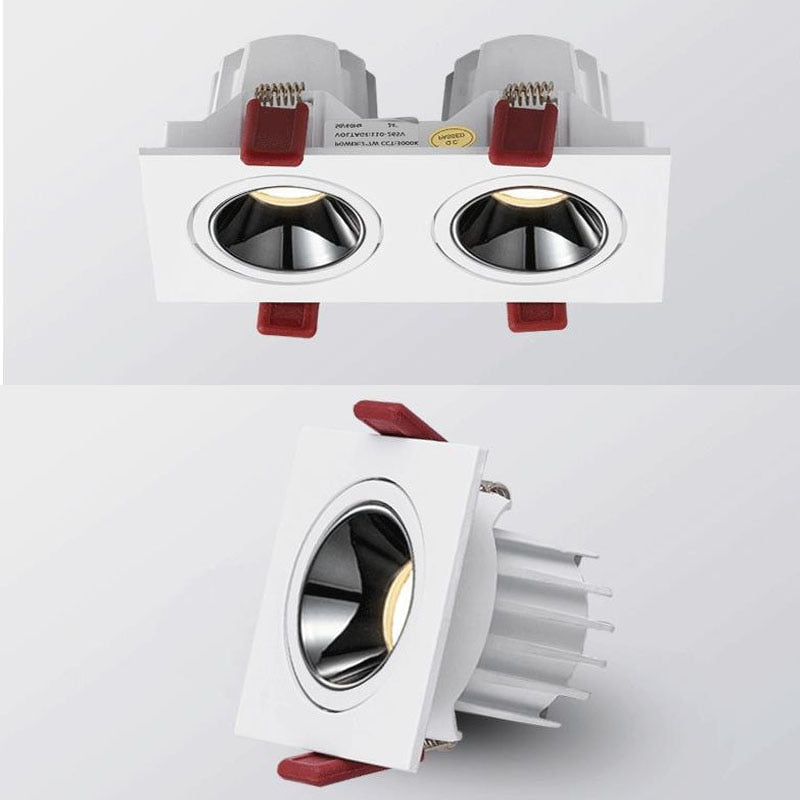 Angle Adjustable Anti-glare Square LED COB Recessed Downlight 7W 10W 12W 20W LED Ceiling Spot Light Kitchen Living room Indoor