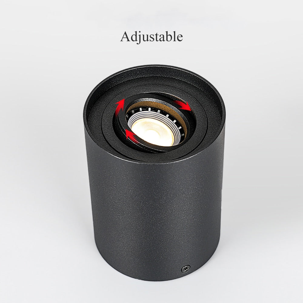 Round Surface Mounted Indoor LED Downlight With Replaceable GU10 Bulb 7W 10W 12W Ceiling Spot Light AC85V-265V