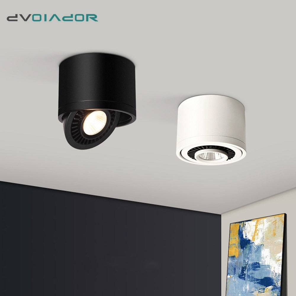 Black/White Dimmable Led Downlight Surface Mounted Ceiling Lamp Angle 360° Adjustable Lighting 5W 7W 15W For Living Room Bedroom