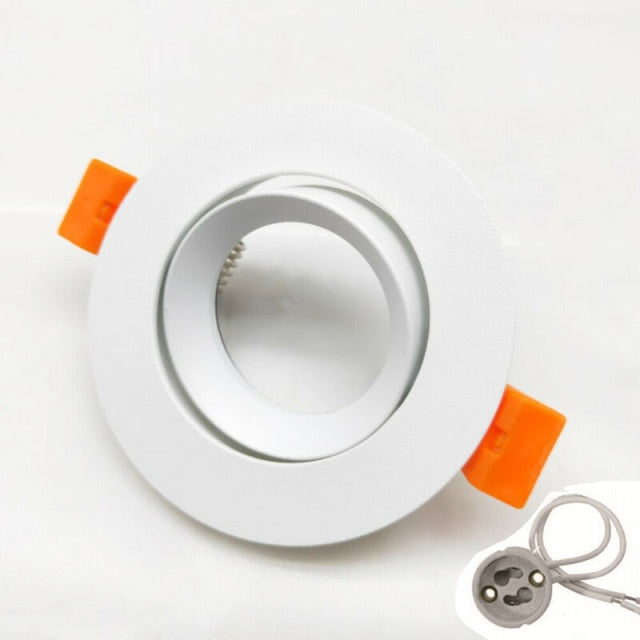 Round Recessed LED Ceiling Downlight Mounting Aluminum Frame MR16 GU10 Bulb Replaceable Spot Lamp Holder Socket Fitting Fixtures