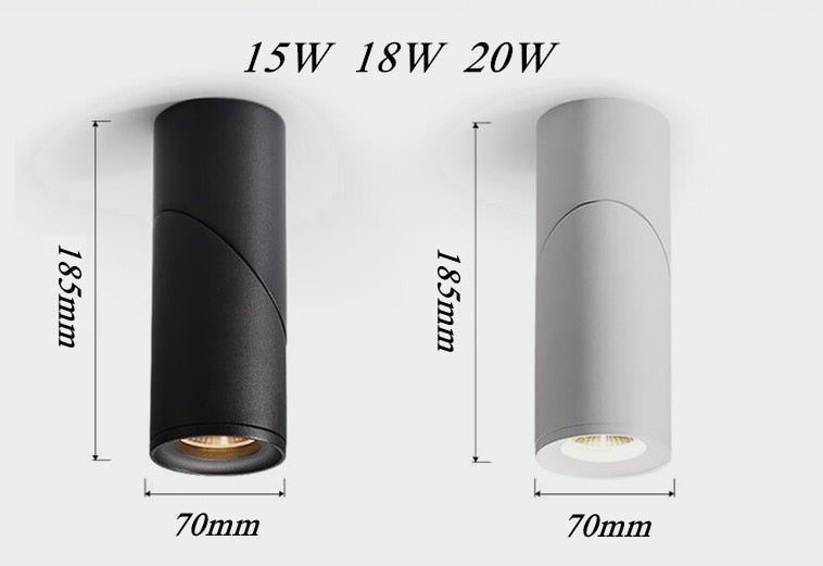 Dimmable Rotating LED Downlights 7W 9W 12W 15W COB LED Ceiling Spot Lights AC110-220V LED Wall Lamp Warm Cold White Indoor Lighting