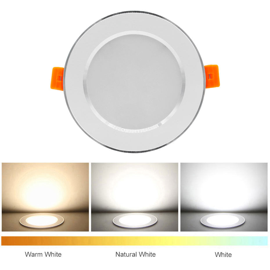 DBF New Silver+White LED Recessed Downlight Not Dimmable 5W 7W 10W 12W LED Ceiling Spot Lamp with AC110V 220V LED Driver
