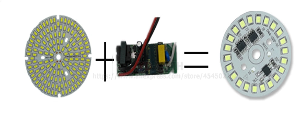 Dimmable led pcb plate 3W 5W 9W 20PCS AC 220V SMD integrated ic driver led heatsink installed SMD2835 For 12W led bulb downlight