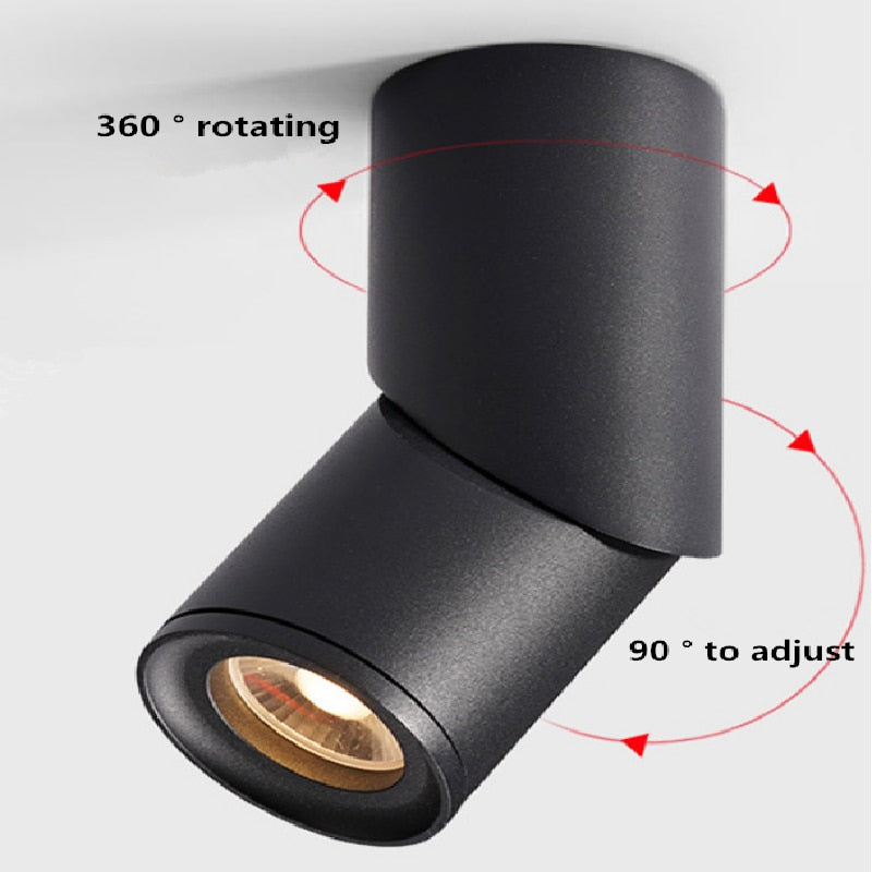 Dimmable Rotating LED Downlights 7W 9W 12W 15W COB LED Ceiling Spot Lights AC110-220V LED Wall Lamp Warm Cold White Indoor Lighting