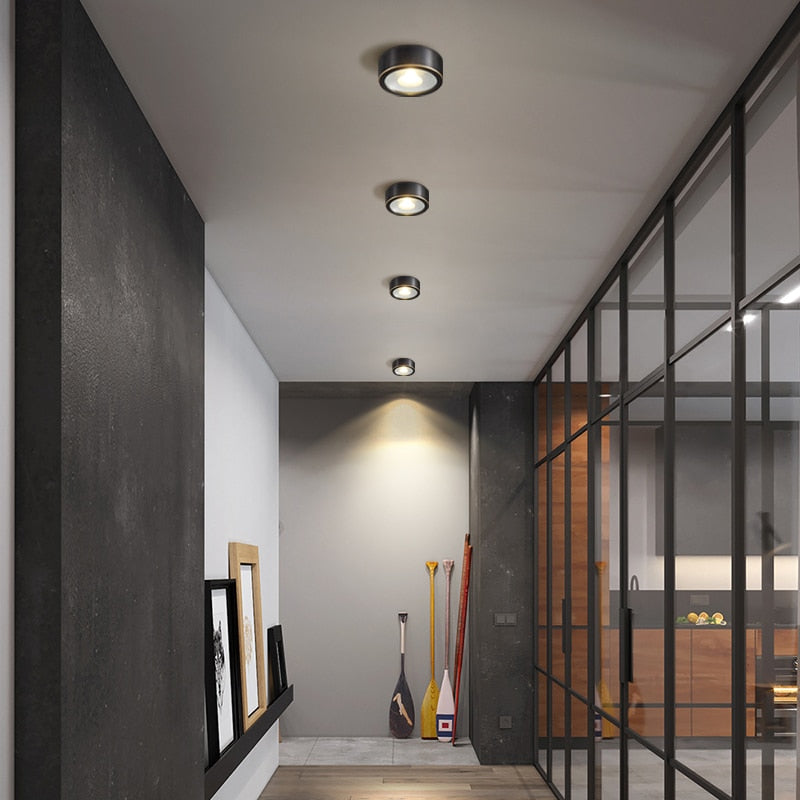 copper mounted downlight led ultra-thin non-opening background wall ceiling spotlight Nordic entrance hallway small light