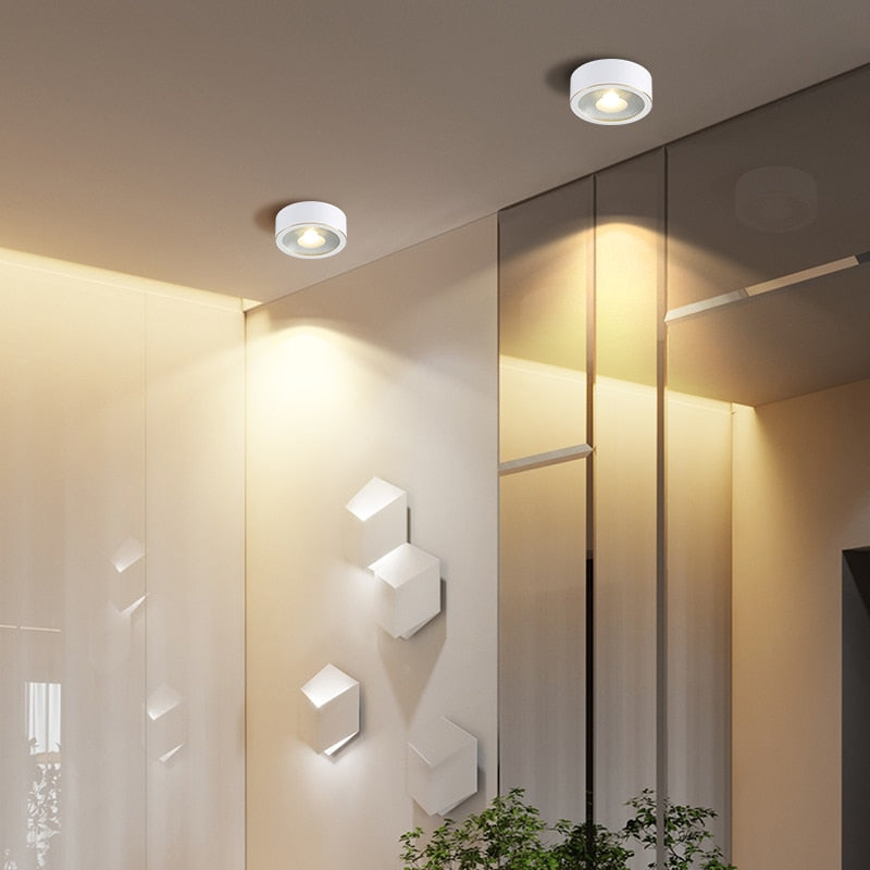 copper mounted downlight led ultra-thin non-opening background wall ceiling spotlight Nordic entrance hallway small light