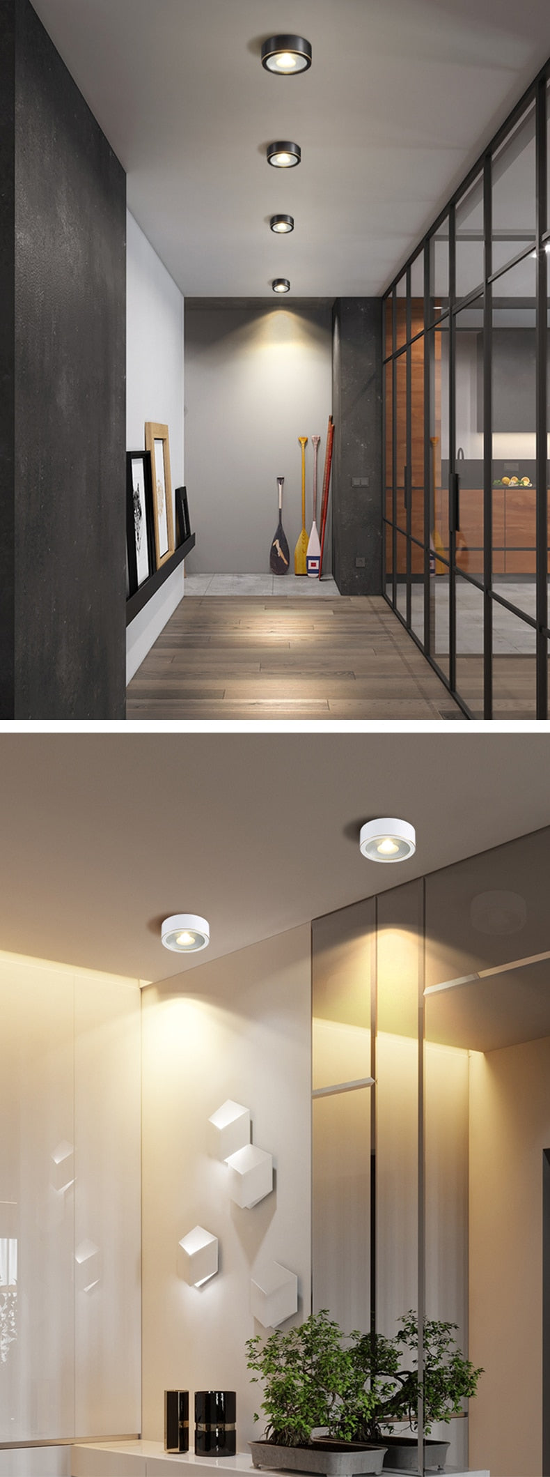 copper mounted downlight led ultra-thin non-opening background wall ceiling spotlight Nordic entrance hallway small light