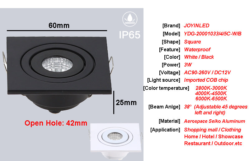 LED Spotlights Ceiling Downlights Recessed Dimmable Waterproof For Bathroom Kitchen Bathhouse Indoor And Outdoor Lighting