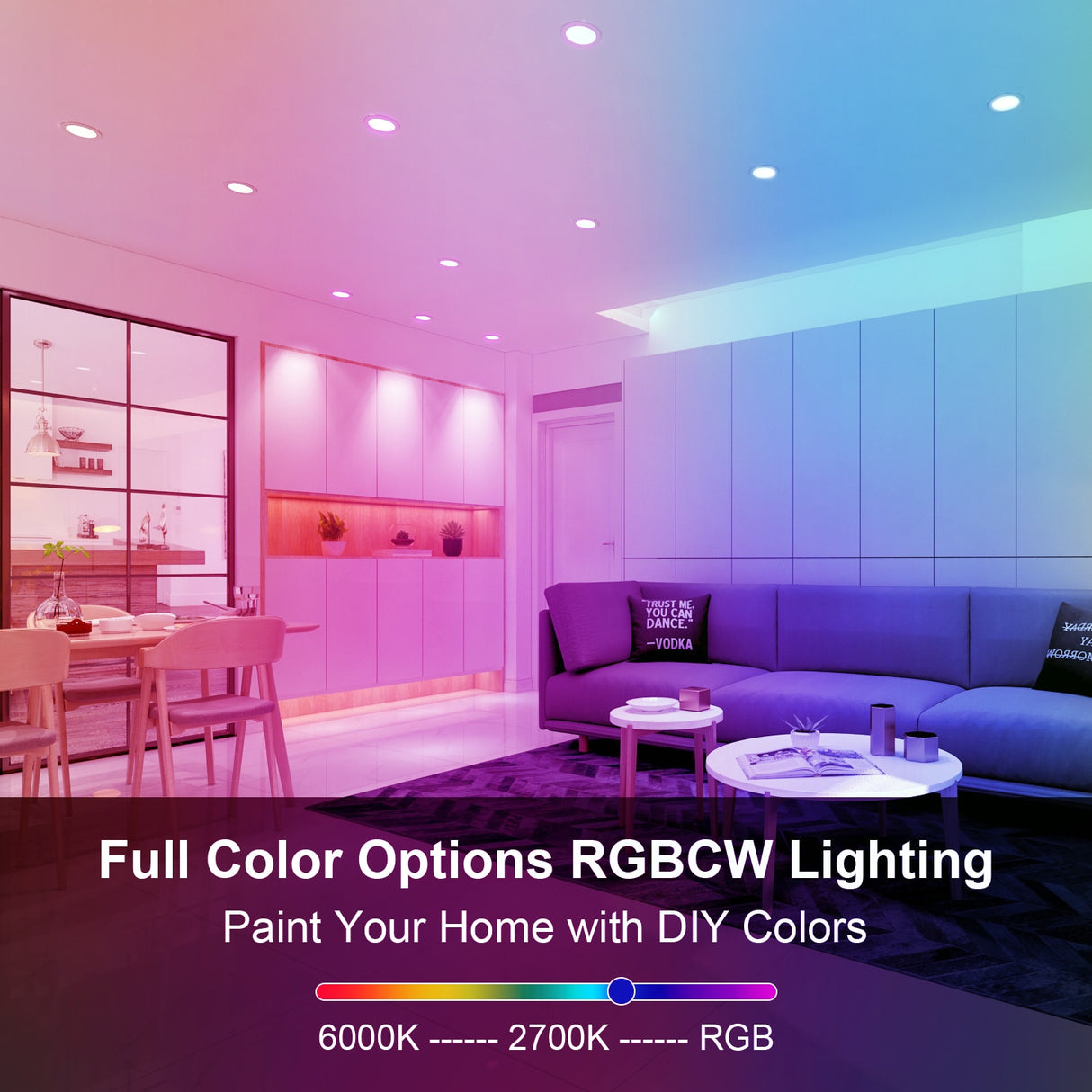 Recessed LED Ceiling Light Dimmable Smart Home Ceiling Lamp 220V 110V LED Spot Light RGB Color Changing 5W Round Downlight