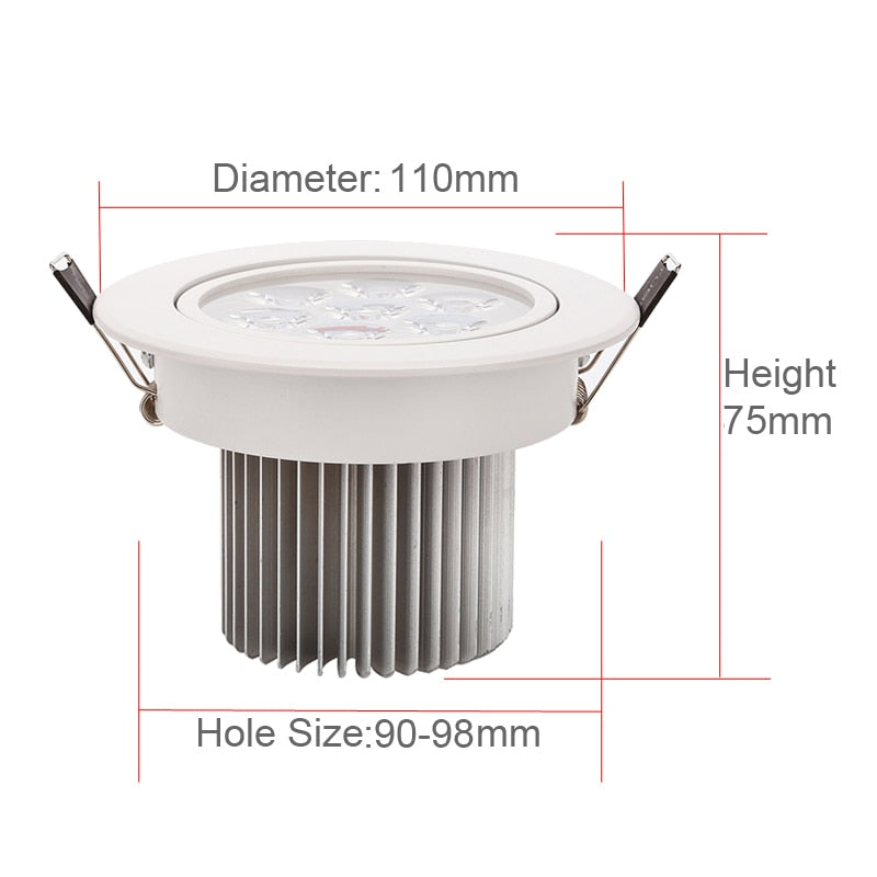 LED Downlight Dimmable 15W 21W items White shell lights for home Bathroom living room kitchen lighting