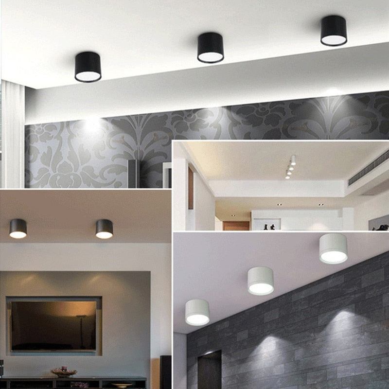 Dimmable Surface Mounted LED Downlight Ceiling Light SMD5730 9W 12W 15W 20W AC85-265V High Power Spotlight Indoor Lighting