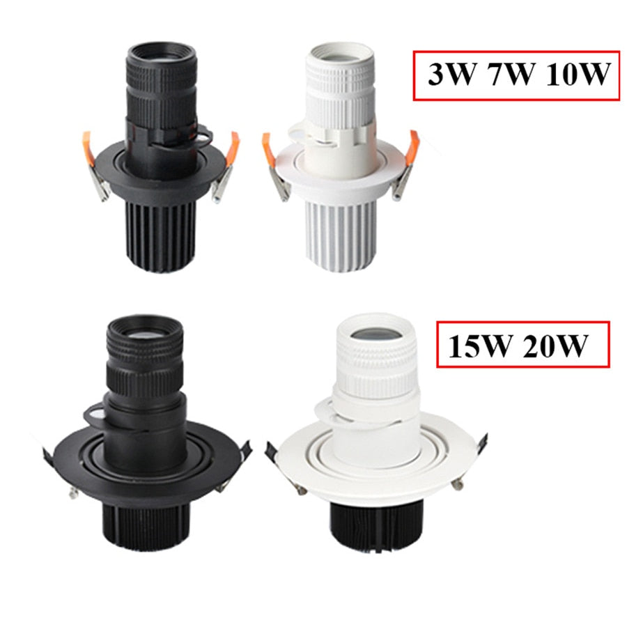 LED Ceiling Spotlights Adjustable Focus Recessed Downlight 10W/15W/20W Track Lights Ceiling Downlight For Home Shop Clothing Stor