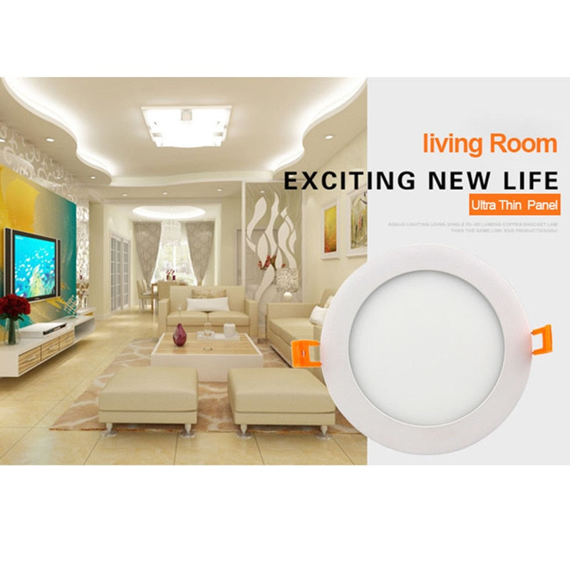 Ultra Thin LED Panel Downlight 3w 4w 6w 9w 12w 15w 18w Round LED Ceiling Recessed Lights Spot Power Supply Included Painel lamp