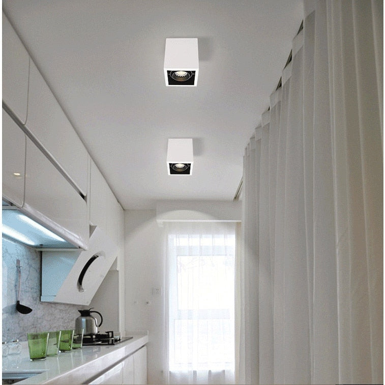 LED 10w 12W 15w Surface Mounted GU10 BULB Dimmable LED Ceiling Lamps Spot Light square Rotation LED Downlights AC85-265V