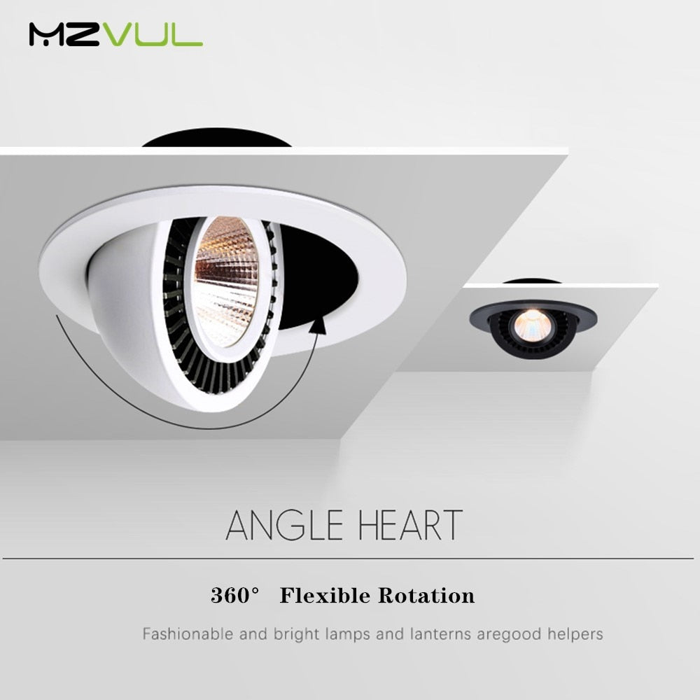 LED Recessed Ceiling Downlight 360 Degree Rotate LED Downlight 5W 10W 18W LED Lamp AC85-265V Ceiling Spot Light with LED Driver