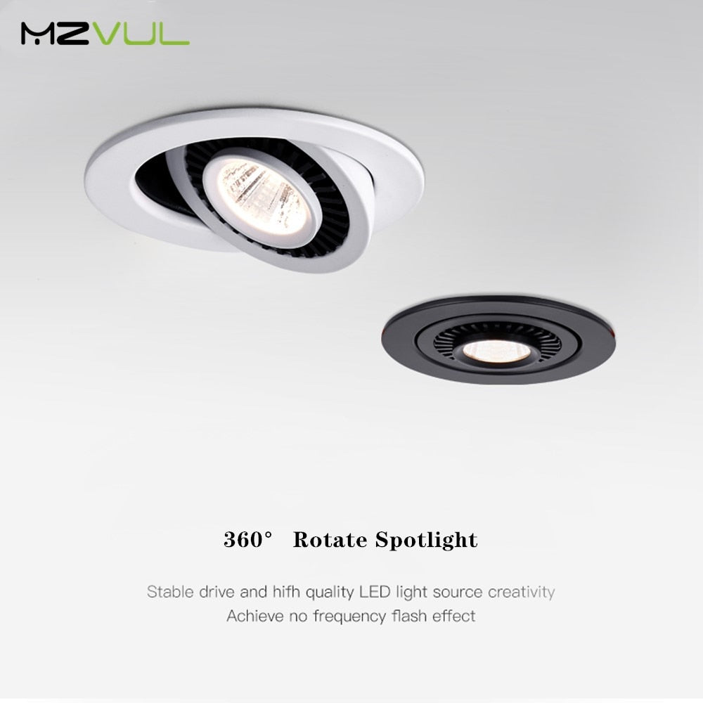 LED Recessed Ceiling Downlight 360 Degree Rotate LED Downlight 5W 10W 18W LED Lamp AC85-265V Ceiling Spot Light with LED Driver