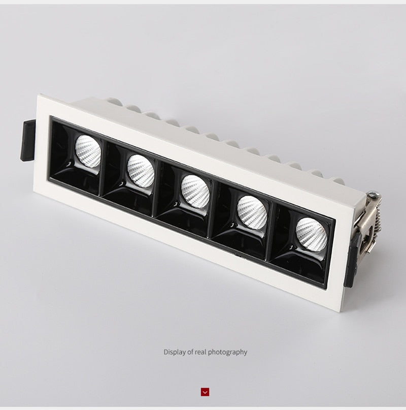 Dimmable Recessed Strip LED Ceiling Lights 10W 20W 30W COB Downlight AC220V LED Strip Lamp Lndoor Lighting TV Background