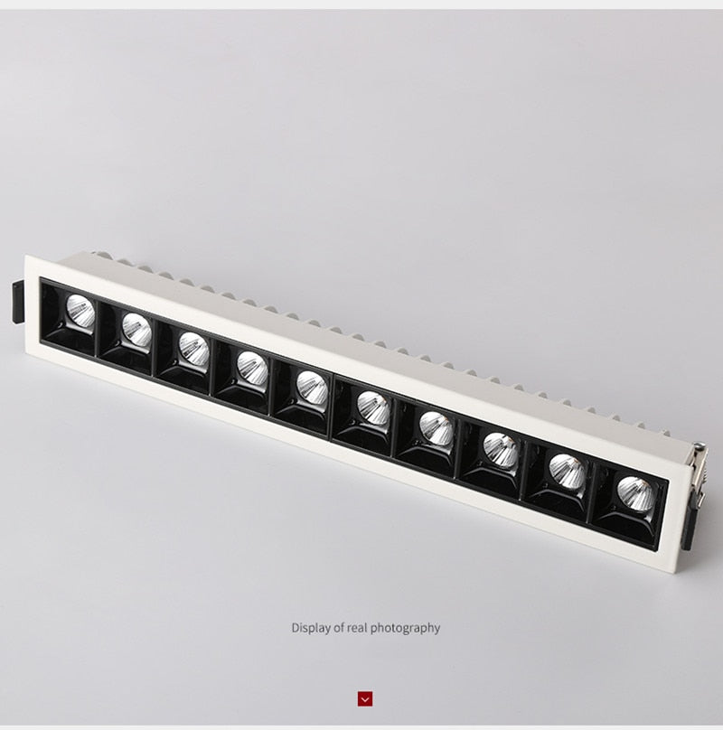 Dimmable Recessed Strip LED Ceiling Lights 10W 20W 30W COB Downlight AC220V LED Strip Lamp Lndoor Lighting TV Background