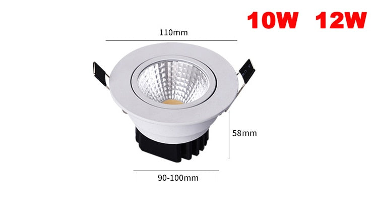 QLTEG LED downlight light COB Ceiling Spot Light 3w 5w 7w 12w AC85-265V ceiling recessed Lights LED decoration Indoor Lighting