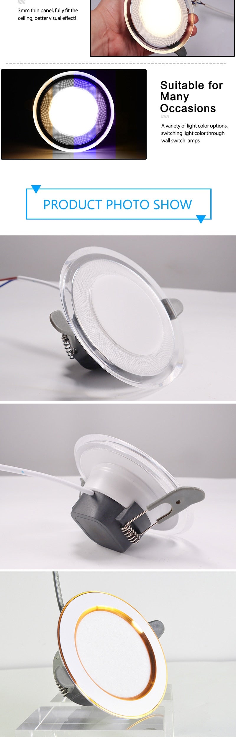 Downlight 3W 5W led Downlight AC220V-240V new six color recessed downlight ceiling Kitchen living room Indoor ceiling spot light