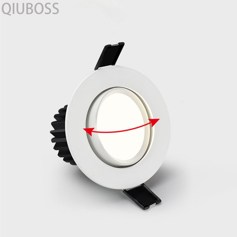 Round Dimmable LED Downlight Recessed LED Ceiling Lamps AC90-260V 5W/7W/9W/12W/15W/18W COB Background Light Indoor Lighting