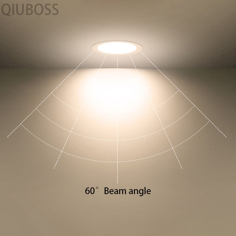 Round Dimmable LED Downlight Recessed LED Ceiling Lamps AC90-260V 5W/7W/9W/12W/15W/18W COB Background Light Indoor Lighting