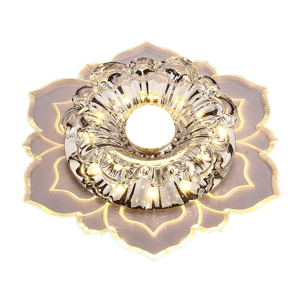 Modern LED Lights Flower-shaped Crystal Spotlights Downlights Embedded Ceiling Creative Corridor Living Room Bedroom