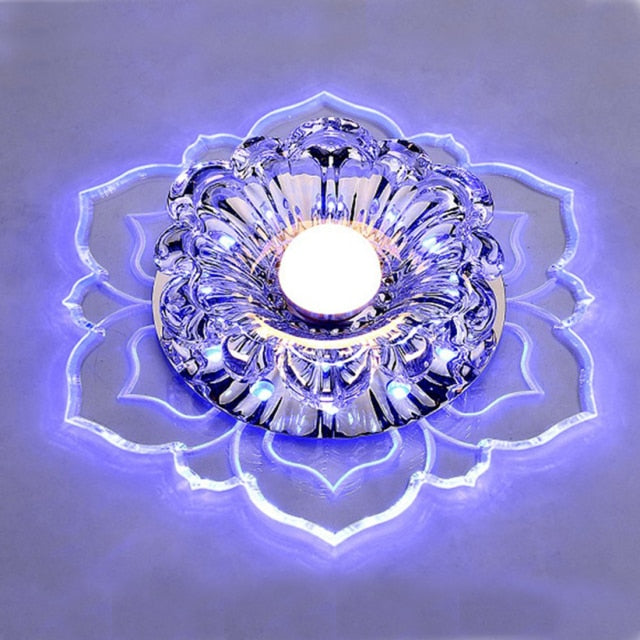 Modern LED Lights Flower-shaped Crystal Spotlights Downlights Embedded Ceiling Creative Corridor Living Room Bedroom