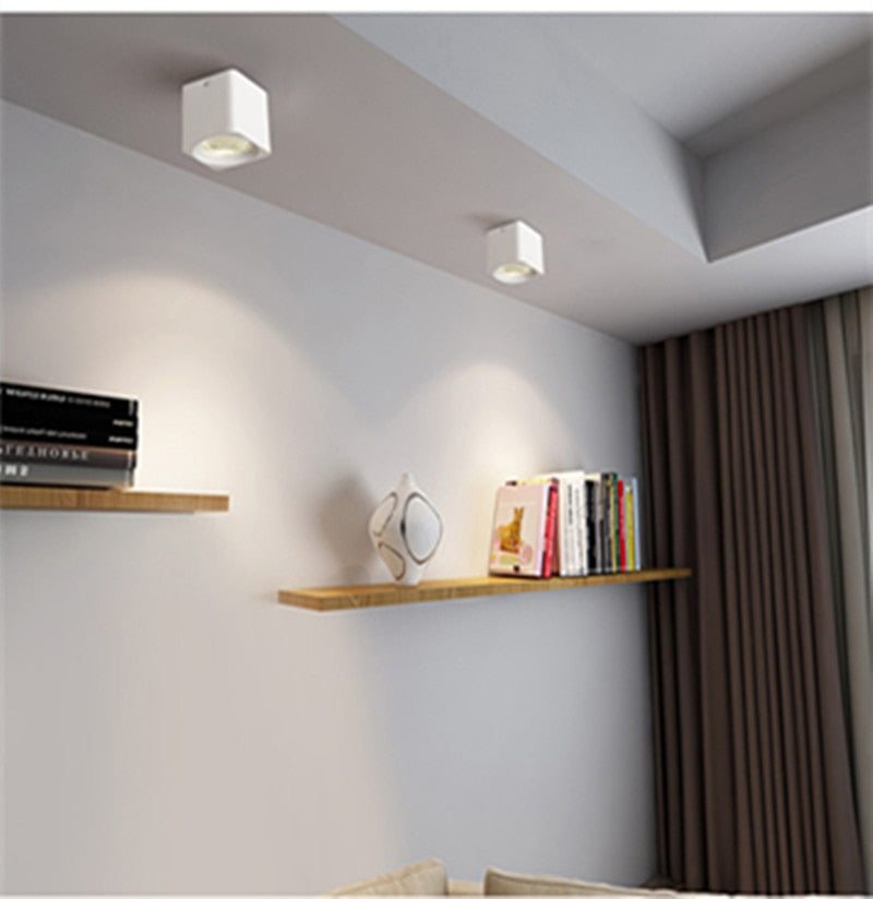 Square Dimmable COB LED Downlights 7W 9W 12W LED Ceiling Spot lights AC85~265V LED Ceiling Lamps Warm/Cold White Indoor Lighting