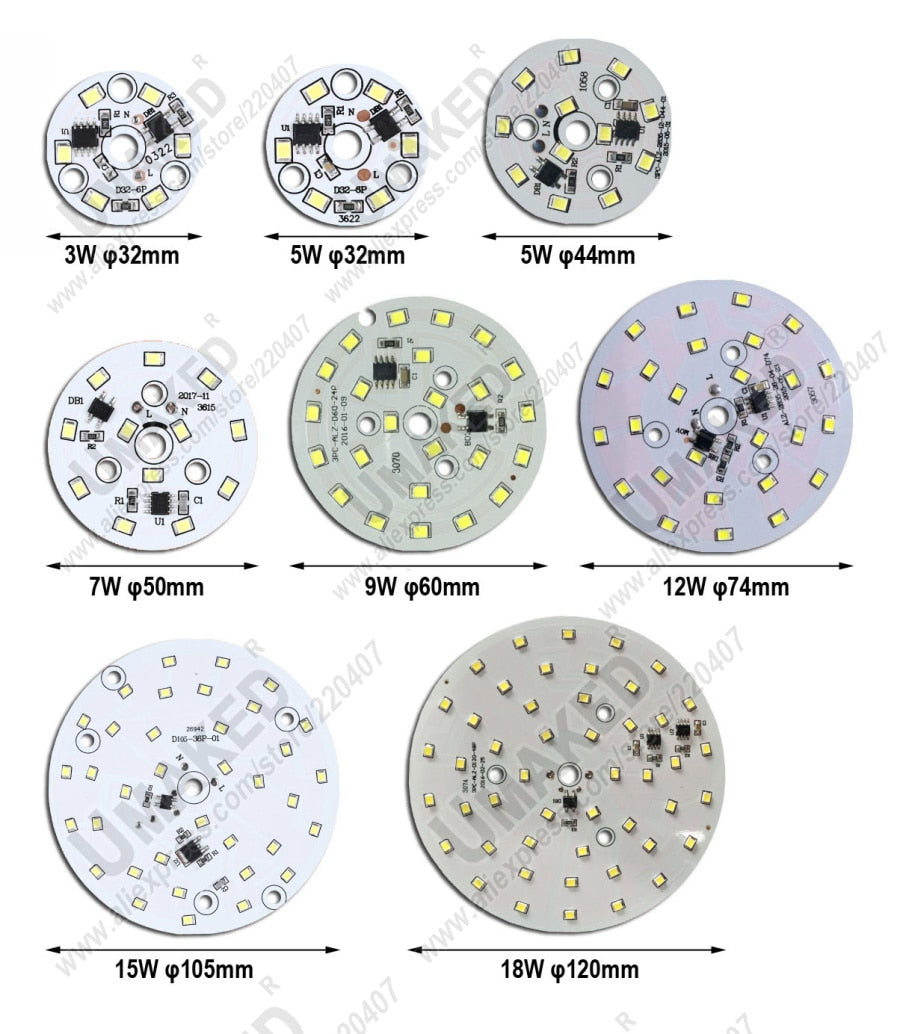 Downlight led pcb smd2835 integrated IC driver AC 220V 18w 15w 12w 9w 7w 5w 3w for down light Diy