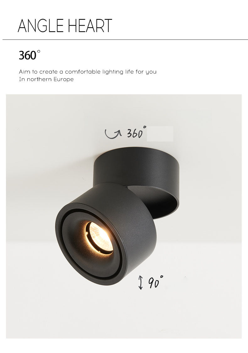 Tinlaibor Dimmable 9W LED Ceiling Rail lamp Household Nordic MainLiving room Bedroom Foyer Porch Aisle Spotlight Downlight