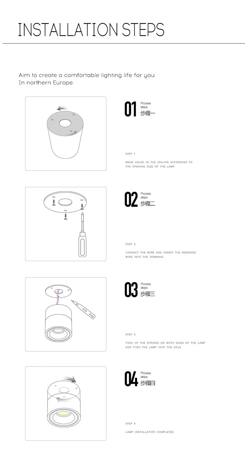 Tinlaibor Dimmable 9W LED Ceiling Rail lamp Household Nordic MainLiving room Bedroom Foyer Porch Aisle Spotlight Downlight