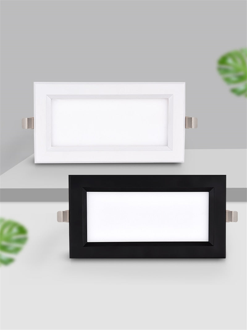 Ultra-thin Anti-Fog LED Panel Lamp Recessed Rectangle Bathroom Ceiling Downlights Corridor Aisle Industrial Grille Spot Lighting