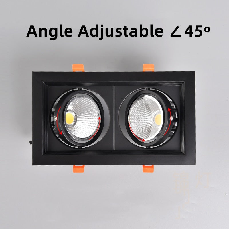 Ultra-thin Anti-Fog LED Panel Lamp Recessed Rectangle Bathroom Ceiling Downlights Corridor Aisle Industrial Grille Spot Lighting