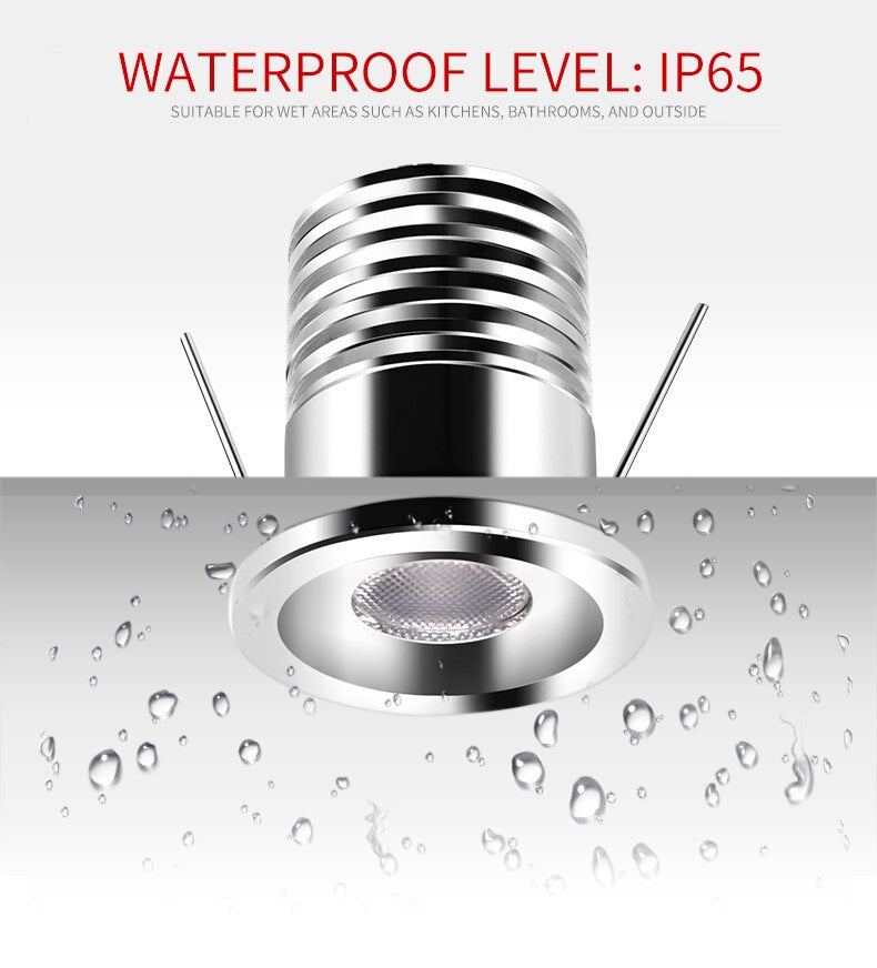 Built-in mini LED spotlight IP65 waterproof DC12V indoor bathroom ceiling kitchen 3W cabinet embedded focus 24V small downlight