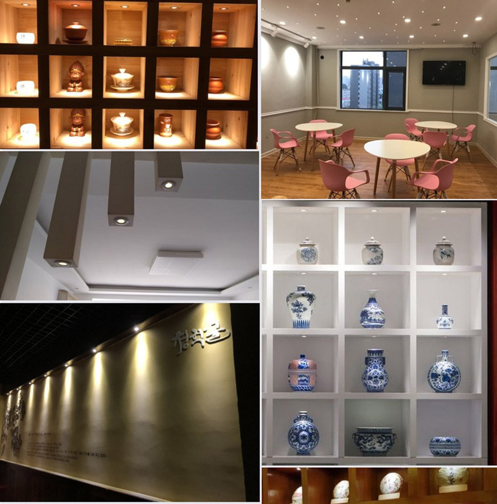 9 Mini Indoor Dimmable LED Spotlight 1W Cabinet Light DC12V Ceiling Spot light IP65 Recessed Downlight Showcase Staircase KTV Lamp