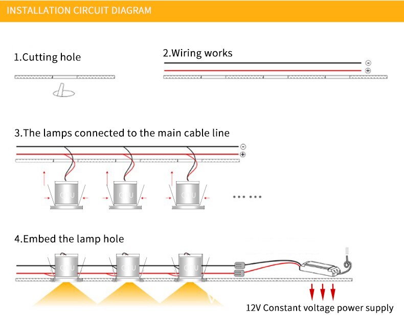 Built-in mini LED spotlight IP65 waterproof DC12V indoor bathroom ceiling kitchen 3W cabinet embedded focus 24V small downlight