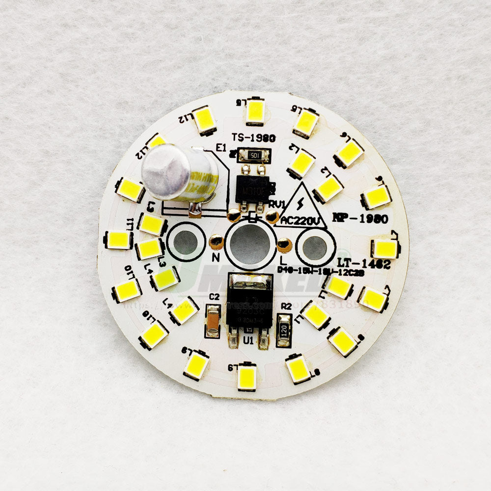 LED Module 5W 7W 9W 12W 15W 18W 10pcs AC220V Downlight PCB Aluminum plate White/Warm SMD2835 Smart IC Driver No Flick Lamp DIY