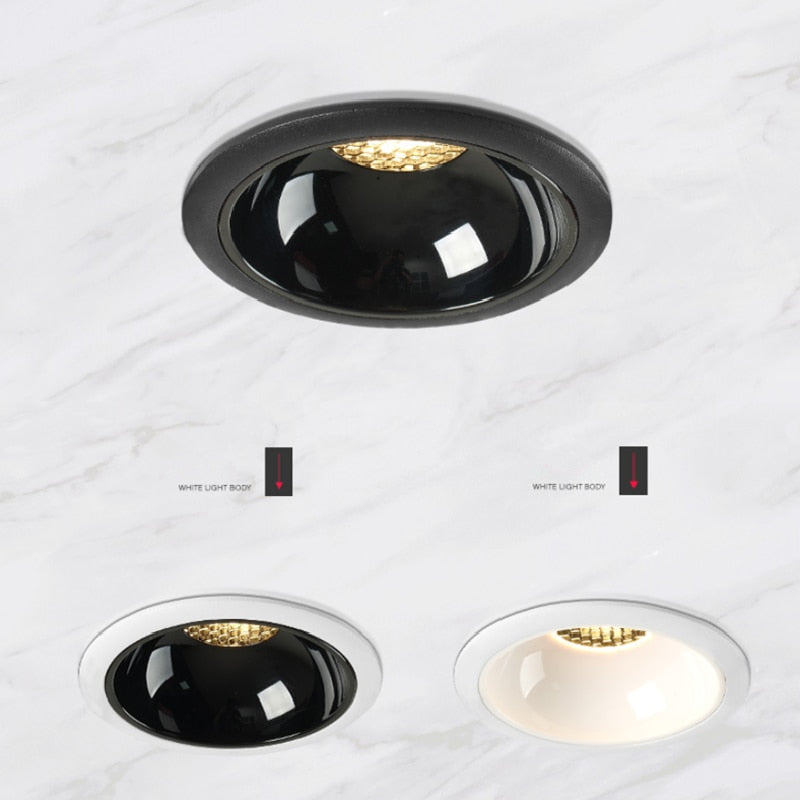 Dimmable Recessed Anti Glare COB LED Downlights 9W/12W/15W/18W/20W Ceiling Spot Lights AC90~260V Background Lamp Indoor Lighting