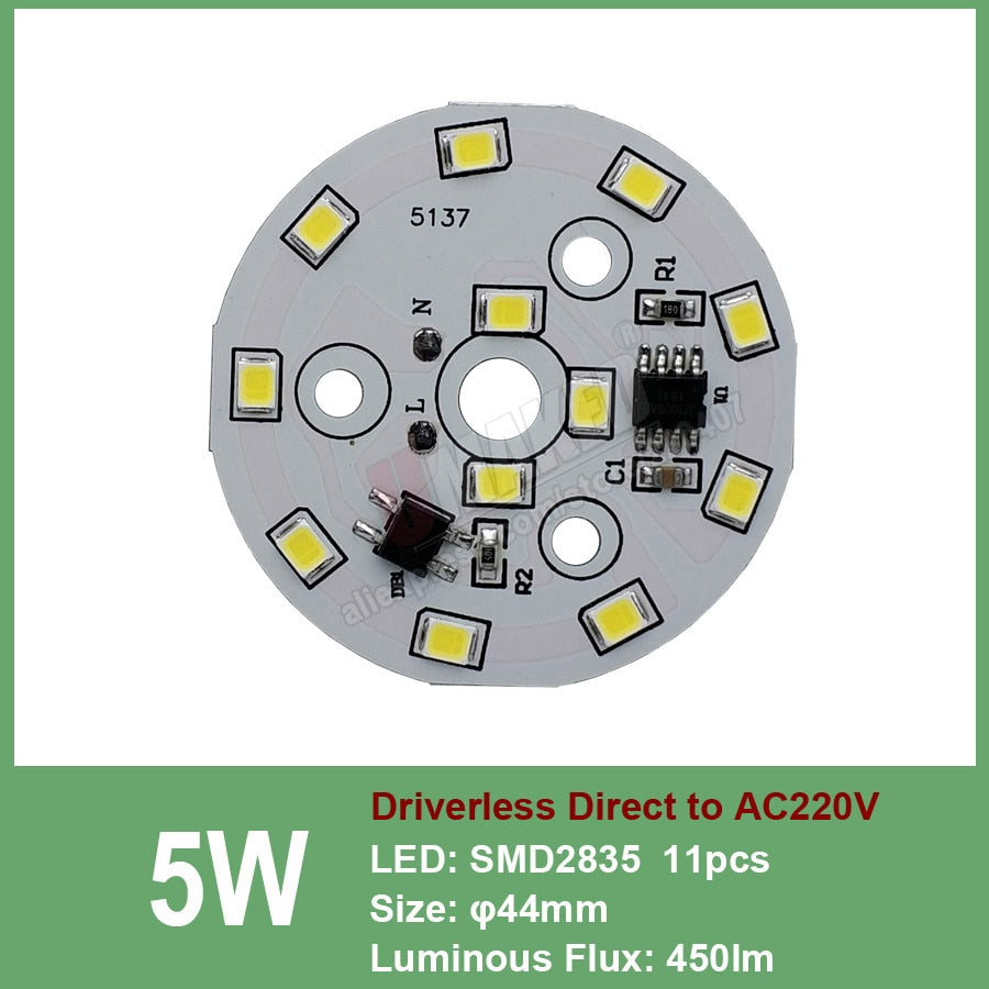 Downlight led pcb smd2835 integrated IC driver, 18W 120mm AC 220V 18w 15w 12w 9w 7w 5w 3w for down light Diy