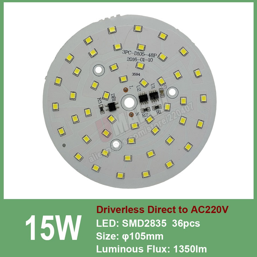 Downlight led pcb smd2835 integrated IC driver, 18W 120mm AC 220V 18w 15w 12w 9w 7w 5w 3w for down light Diy